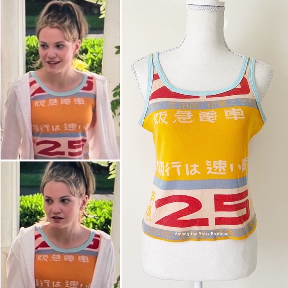 Rare Vintage 90s Graphic Tank Top Alt. ASO Bianca in 10 Things I Hate About You - Picture 1 of 13
